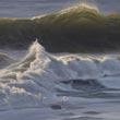 Wellen am Abend   |   2018  |  Öl auf Leinwand  |  20 x 60 cm